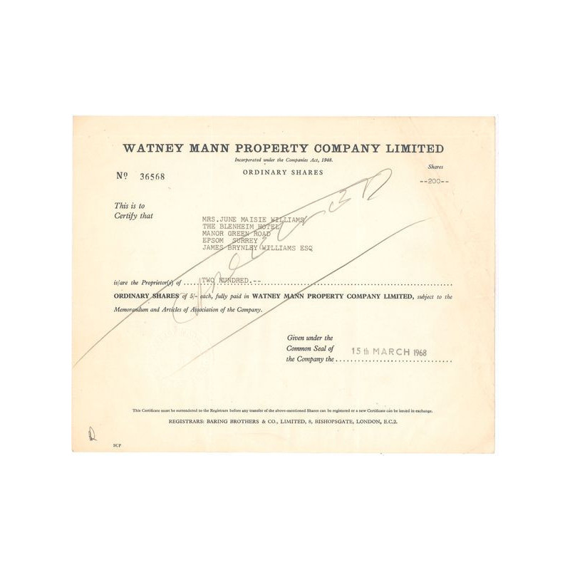 Watney Mann Ltd (Titre 200 Act 5e £)