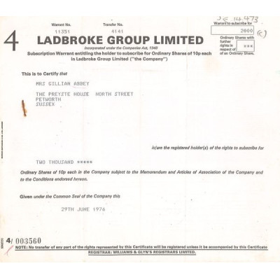Ladbroke Group Ltd (Titre 2000 Act 10p £)