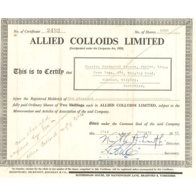 Allied Colloids Ltd (Titre 1000 Act 2s £)