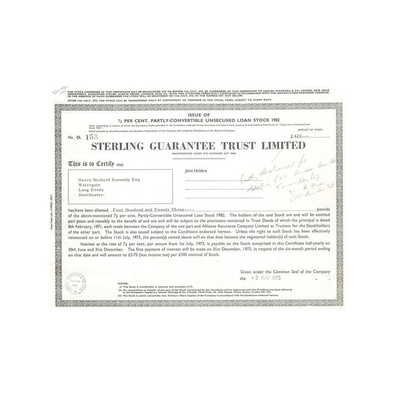 Sterling Guarantee Trust Ltd (Act 423 £)