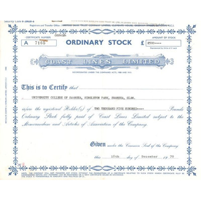 Coast Lines Ltd (Act 2500 £)