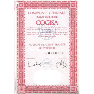 Cie Générale Immobilière COGISA (Act 100 F)
