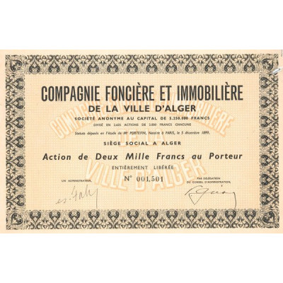 Cie Foncière et Immobilière de la Ville d'Alger (Act 2000 F)