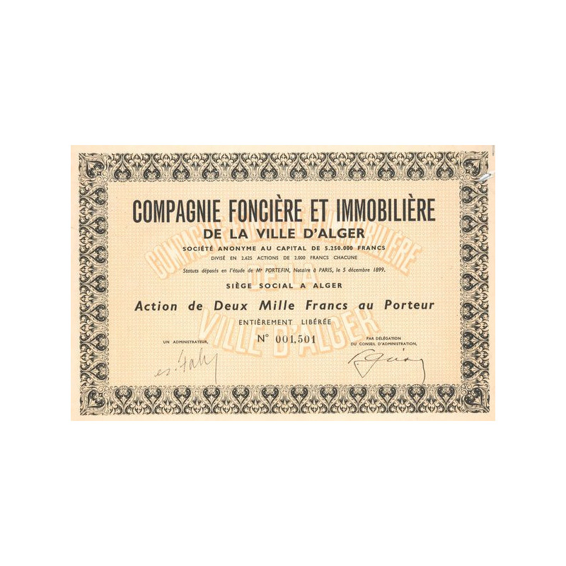 Cie Foncière et Immobilière de la Ville d'Alger (Act 2000 F)