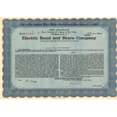 Electric Bond and Share Cy (Titre 30 Act 5 $)