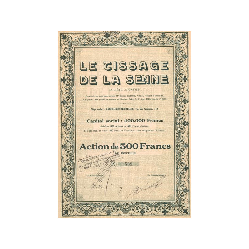 Le Tissage de la Senne (Act 500 F)