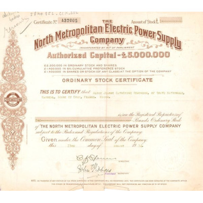 The North Metropolitan Electric Power Supply Cy (Act 1 £)