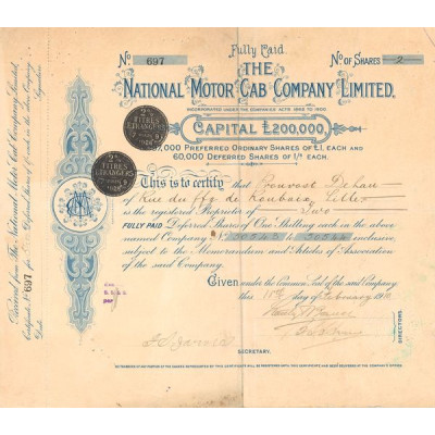The National Motor Cab Cy Ltd (Titre 02 Act 1 £)