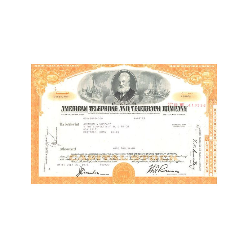 American Telephone and Telegraph Cy (Titre 1000 Act)