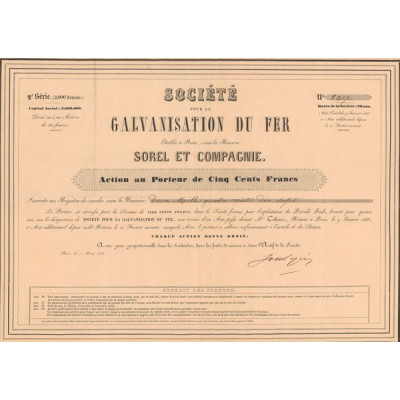 Sté pour la Galvanisation du Fer (Act 500 F)