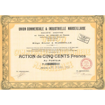 Union Commercial et Industrielle Marseillaise (Act 500 F)