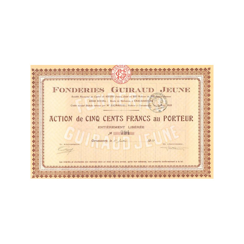 Fonderies Guiraud Jeune (Act 500 F)