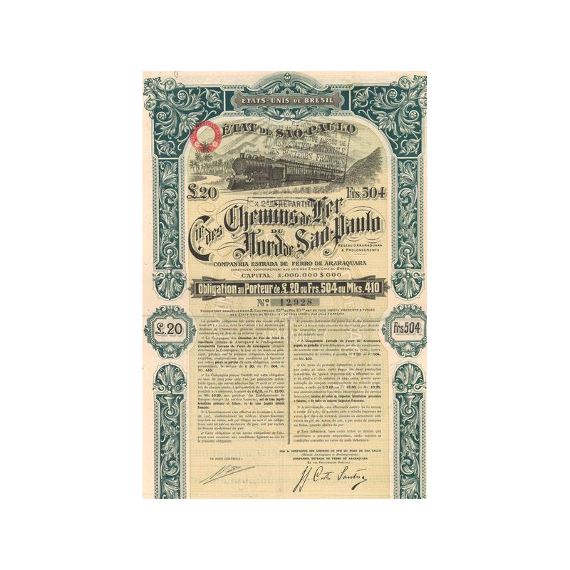 Cie des Chemins de Fer du Nord de Sao Paulo (Obl 504 F) (Modele 2)
