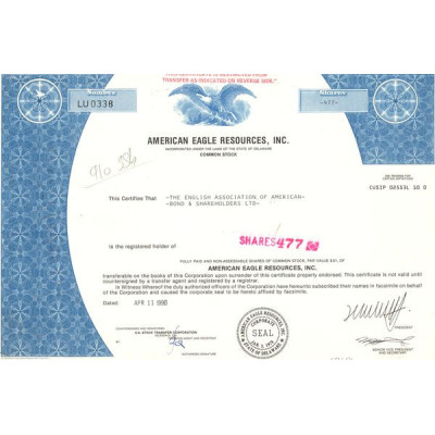 American Eagle Resources Inc (Act 1$)