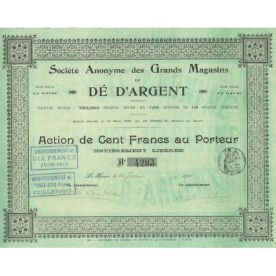 S.A. des Grands Magasins du Dé d'Argent (Act 100 F)