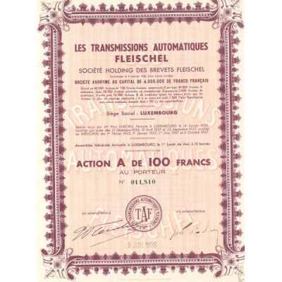 Les Transmissions Automatiques Fleischel (Act A de 100F)