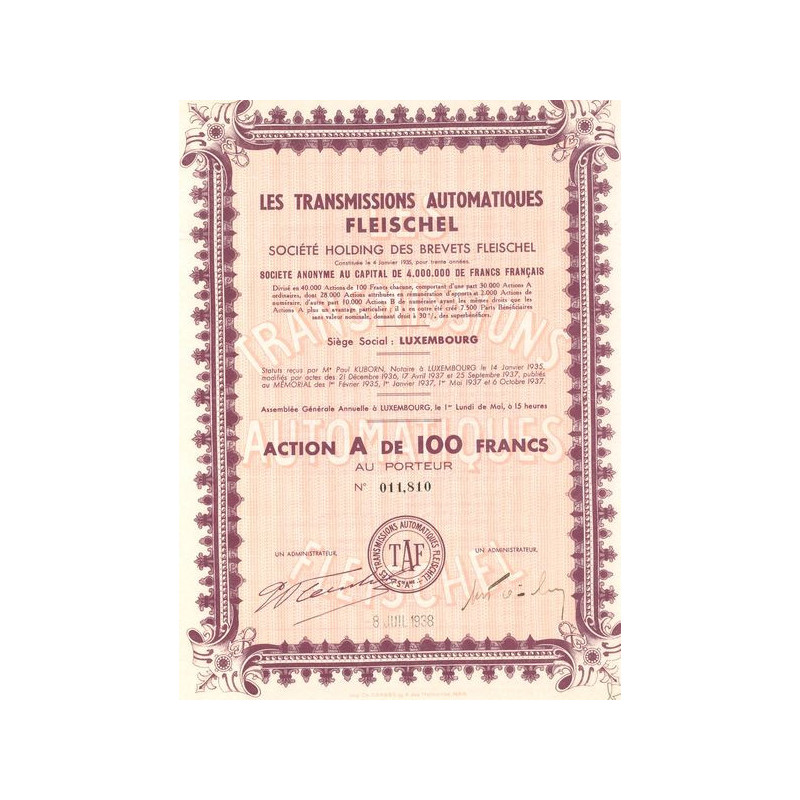 Les Transmissions Automatiques Fleischel (Act A de 100F)