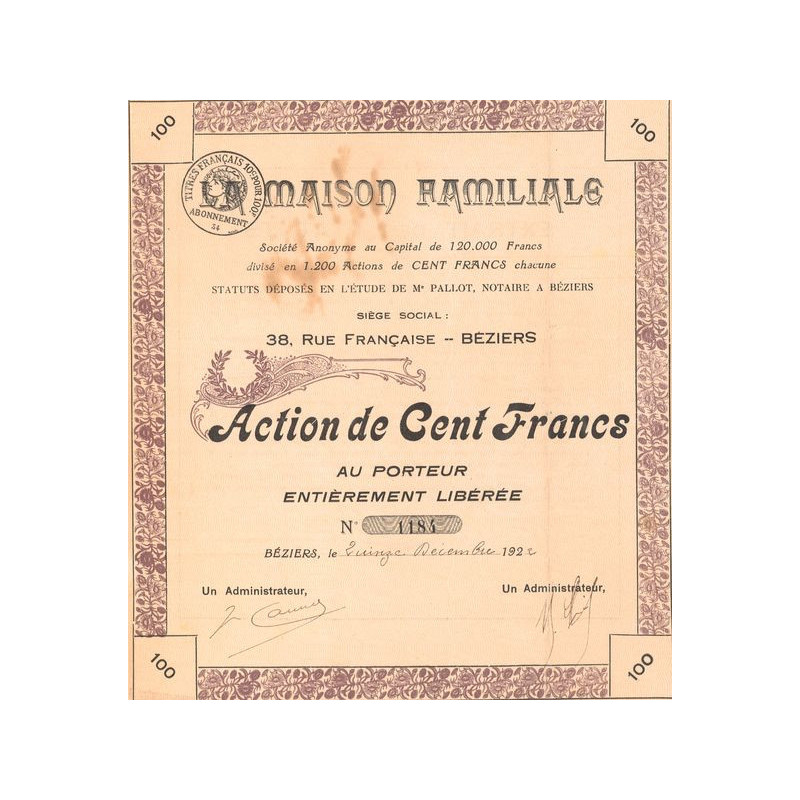 La Maison Familiale (Act 100F)