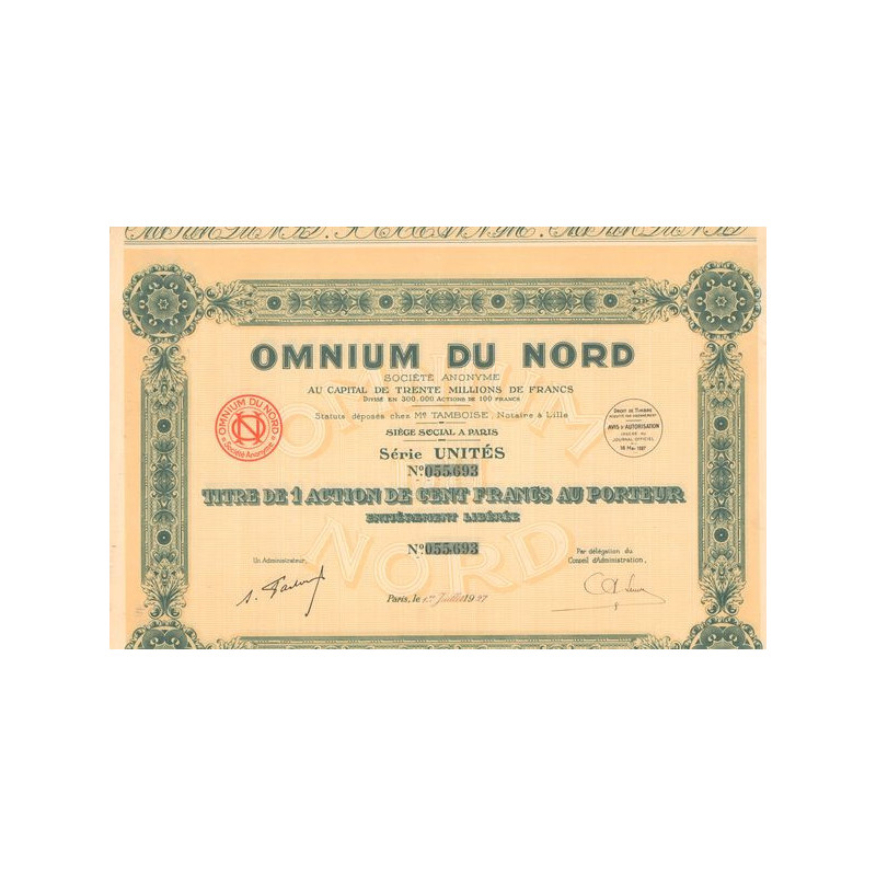 Omnium Du Nord (1 Act 100F)