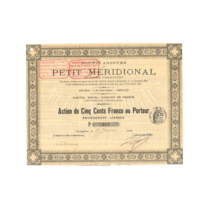 S.A du Petit Méridional (Act 500 F)