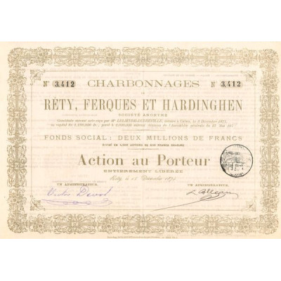 Charbonnages de Réty Ferques et Hardinghen (Act 500 F)