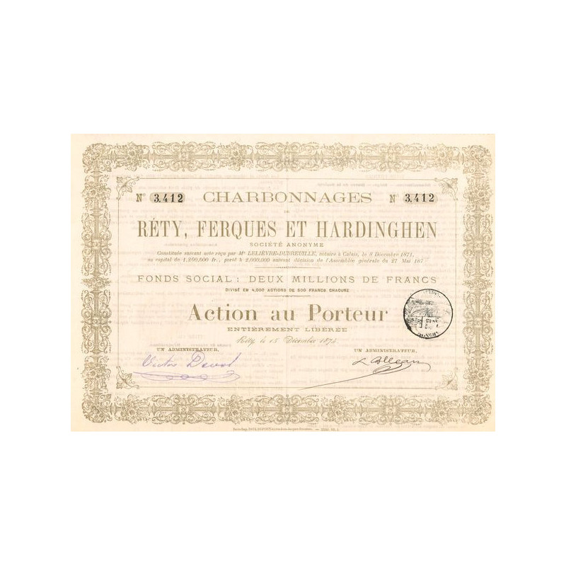 Charbonnages de Réty Ferques et Hardinghen (Act 500 F)