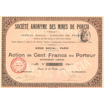 S.A. des Mines de Porcia (Act 100 F)
