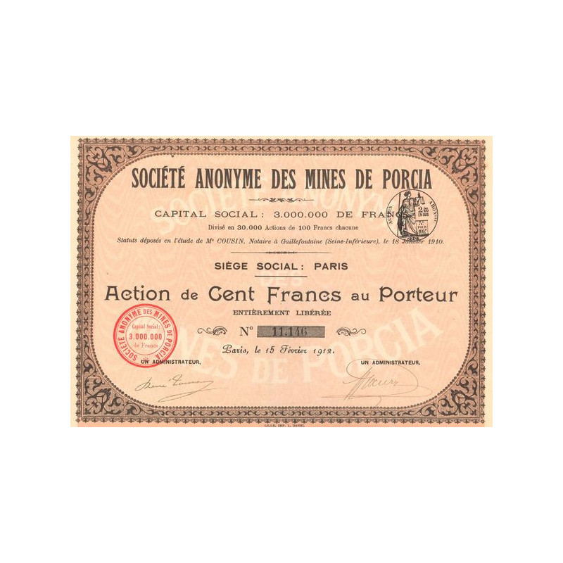 S.A. des Mines de Porcia (Act 100 F)