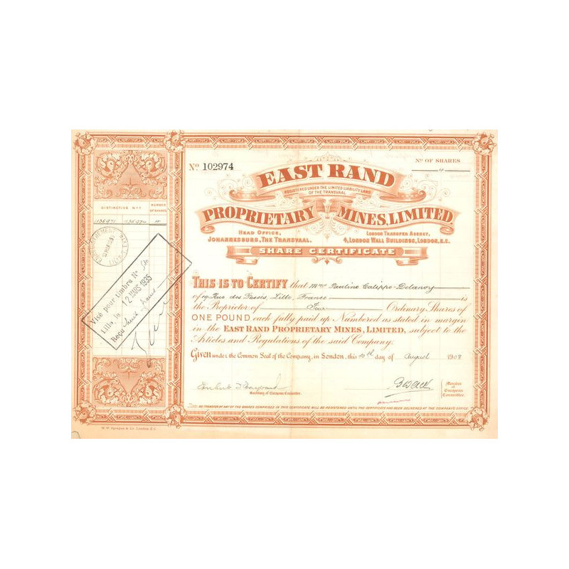 East Rand Proprietary Mines Ltd (Titre 04 Act 1 Pnd)