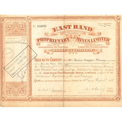 East Rand Proprietary Mines Ltd (Titre 02 Act 1 Pnd)