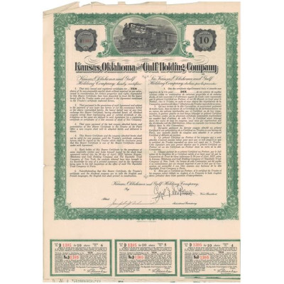 Kansas Oklahoma and Gulf Holding Cy (Titre 10 Act de capital)