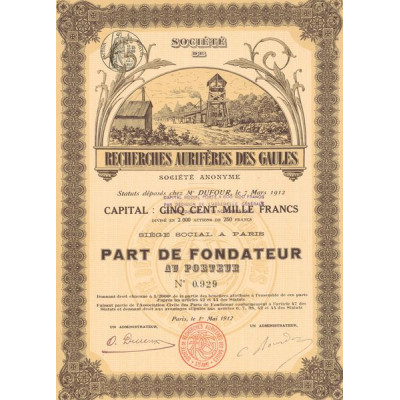Sté de Recherches Aurifères des Gaules (PF) Jaune