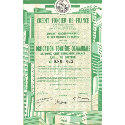 Crédit Foncier de France - Emprunt Foncier Communal de 800 Millions de Francs (Obl 250F) Vert