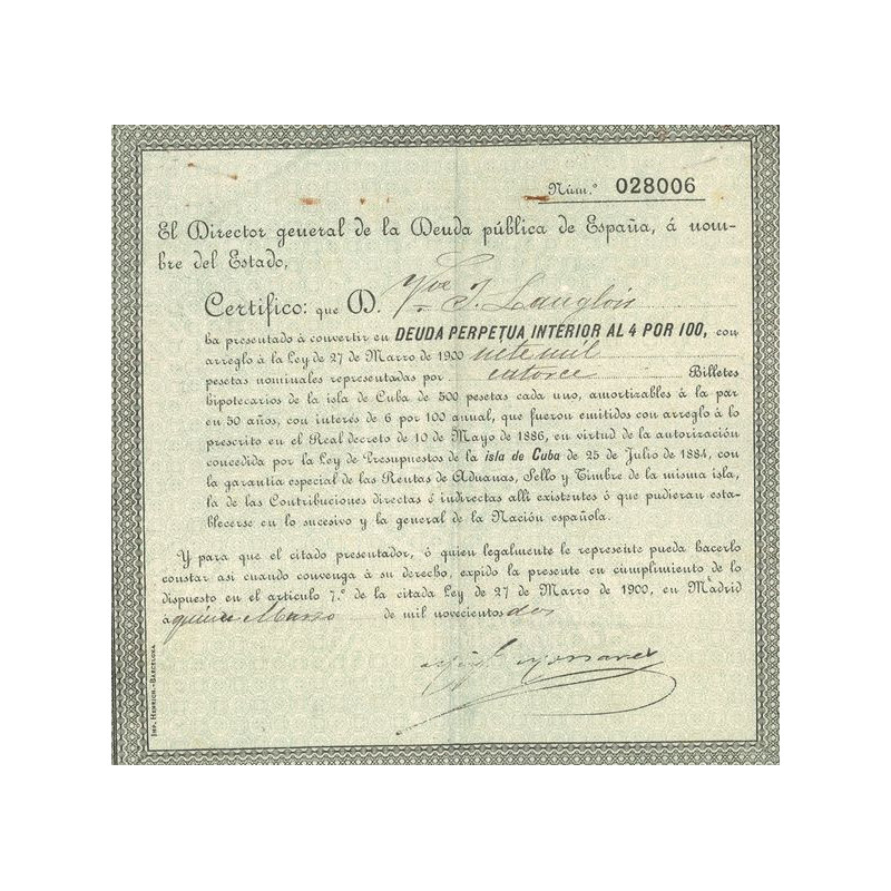 Deuda Prepetua Interior Al 4 Por 100 (CN Act 500p)