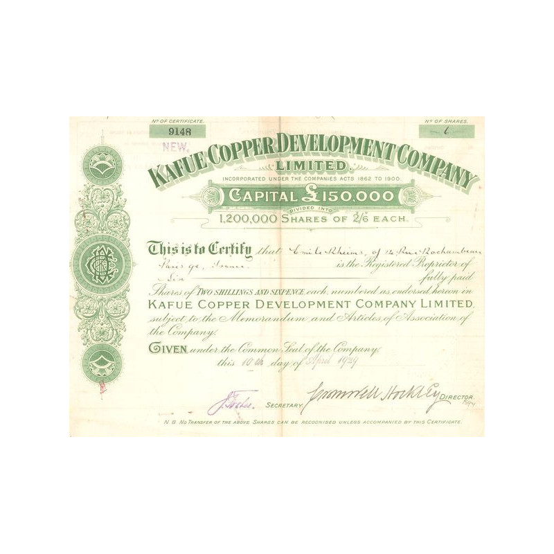 Kafue Copper Development Cy Ltd (CN Act 2.6£)