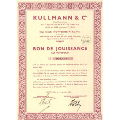 Kullmann & Cie (Bon de Jouissance)