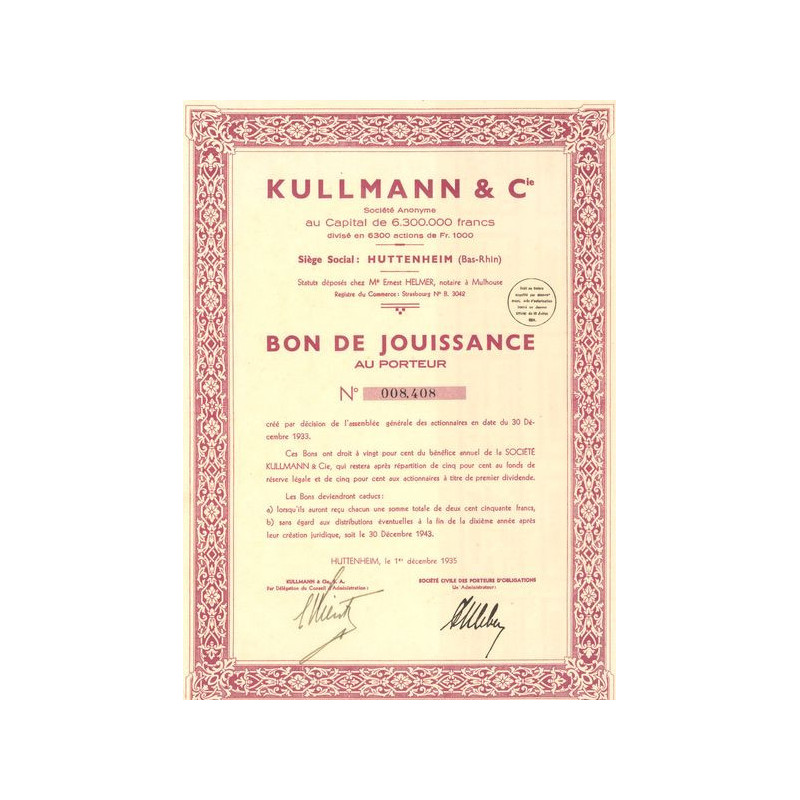 Kullmann & Cie (Bon de Jouissance)