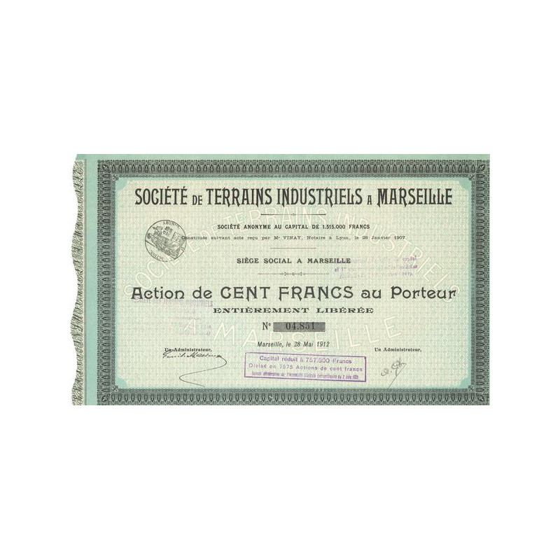 Sté des Terrains Industriels à Marseille (Act 100F)