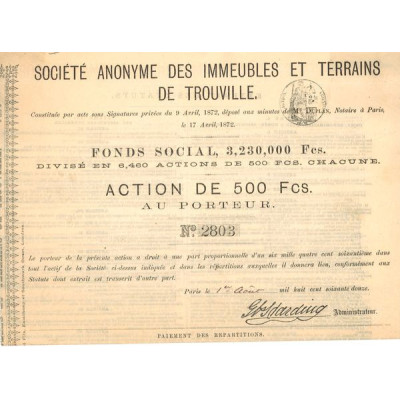 S.A des Immeubles et Terrains de Trouville (Act 500F)