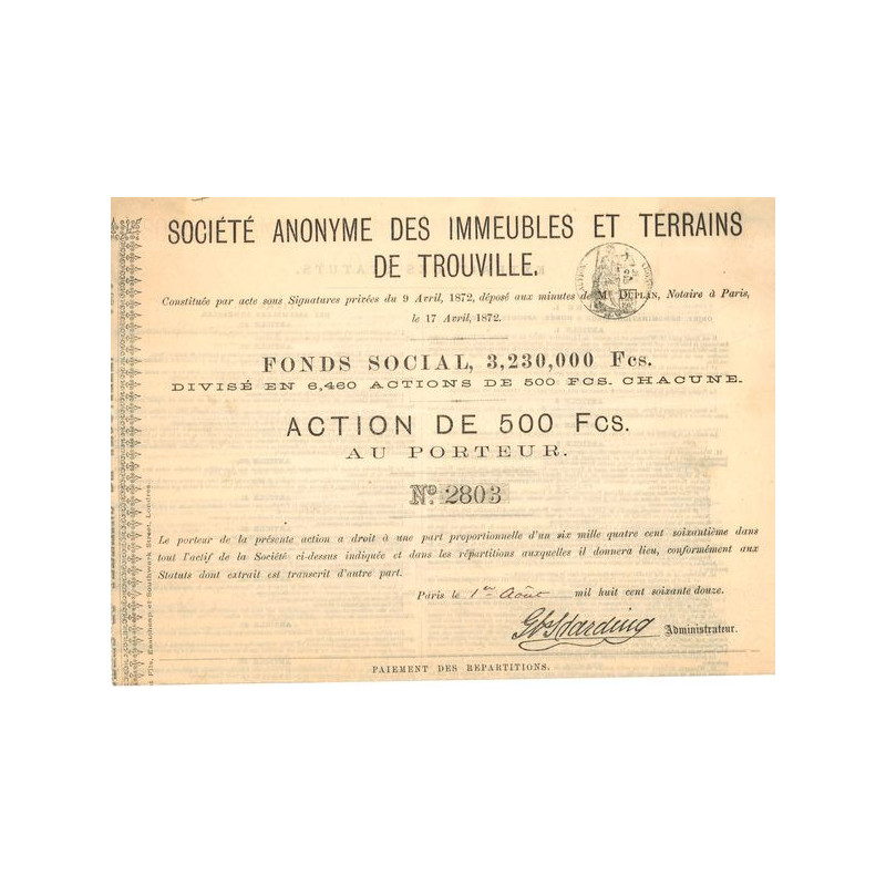 S.A des Immeubles et Terrains de Trouville (Act 500F)
