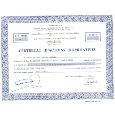 Socopao Cameroun (Certif Nomin)