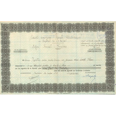 S.A Rurale Ardennaise (Certif Nomin PF)