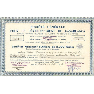 Sté Gale pour le Développement de Casablanca (CN Act 2000F)