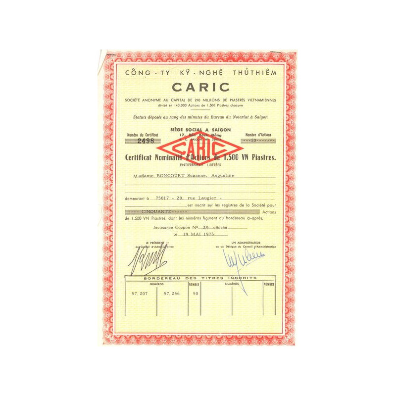 Caric (Certif Nomin)