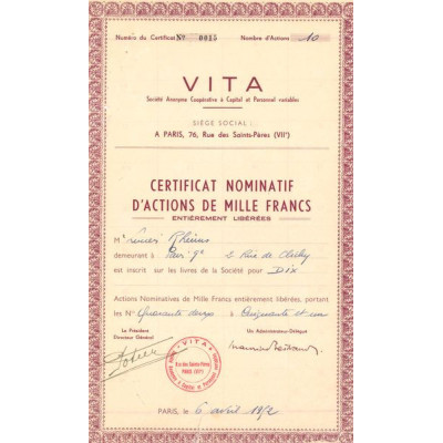 Vita (Certif Nomin)