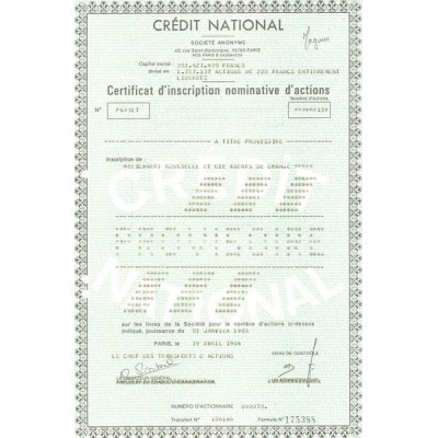 Crédit National (Certif Nomin)