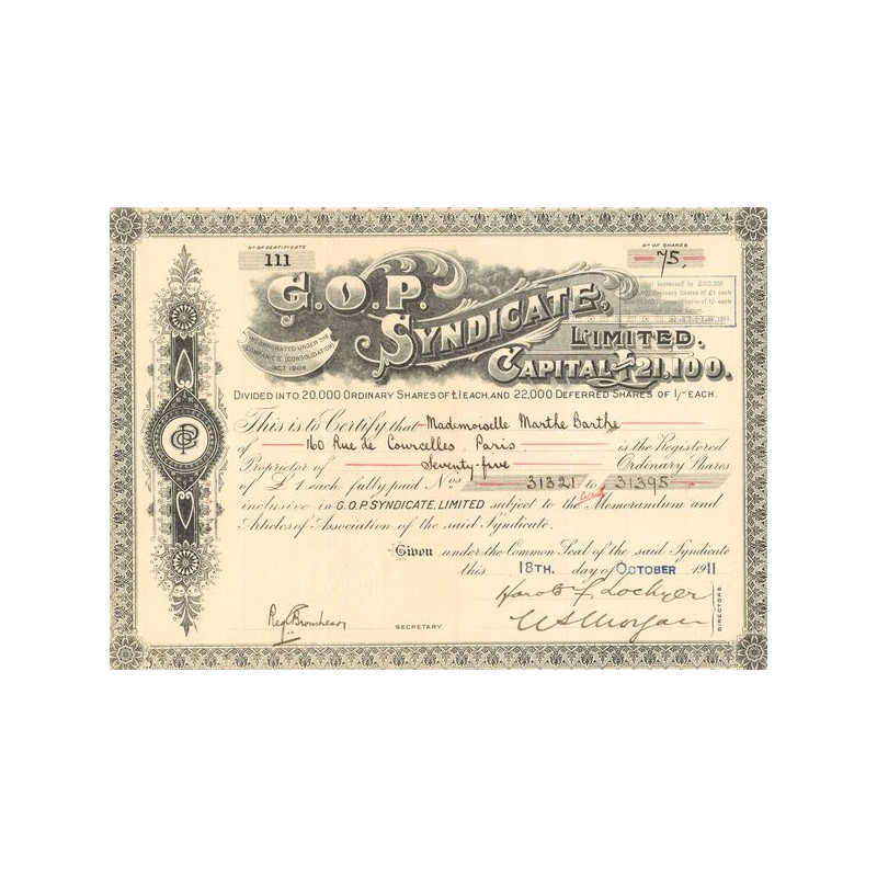 G.O.P. Syndicate Ltd (CN Act 1£)