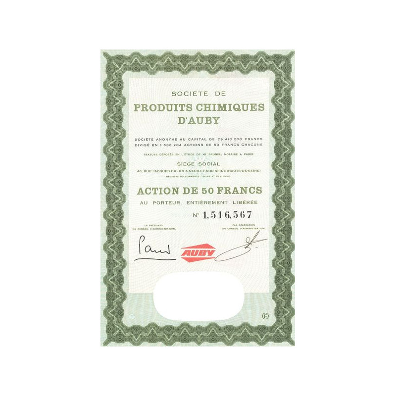 Sté de Produits Chimiques d'Auby (Act 50F)