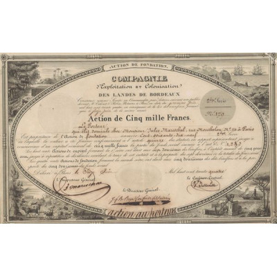 Cie d'Exploitation et Colonisation des Landes de Bordeaux 2ème Serie (Act 5000 F)