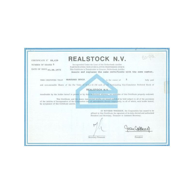 Realstock N.V (CN Act 1$)